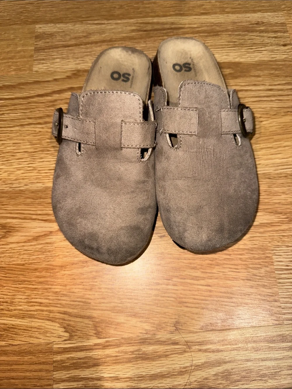 SO Kids Taupe Suede Slip-On Clog with Side Buckle
